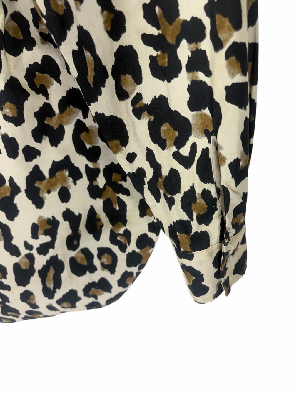 MASSIMO DUTTI Leopard Print Button-Up Shirt - Cream, Black & Brown XS - Picture 6 of 13